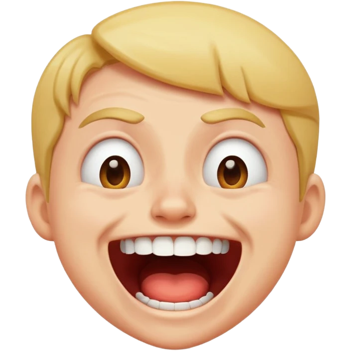 character cringing and laughing at the same time, expressive face emoji
