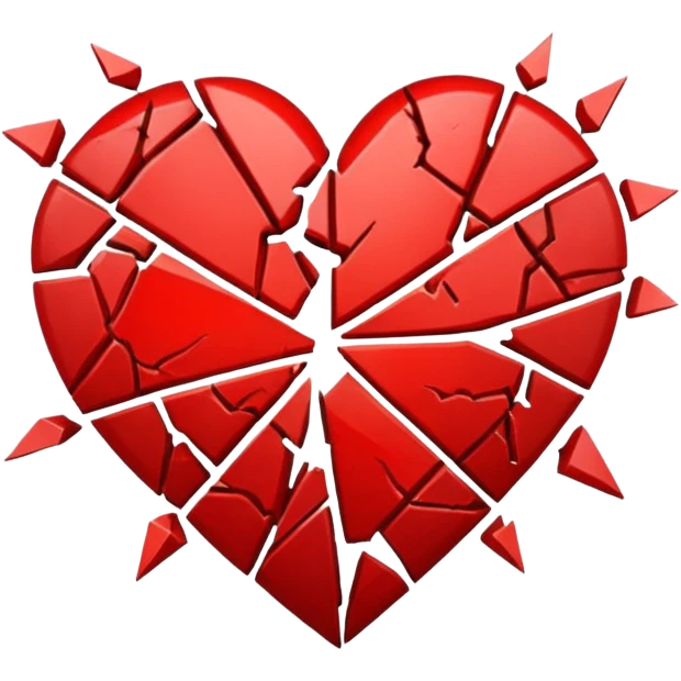 Heart slammed into the ground, cracks  emoji