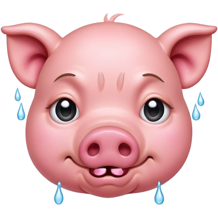 crying pig emoji
