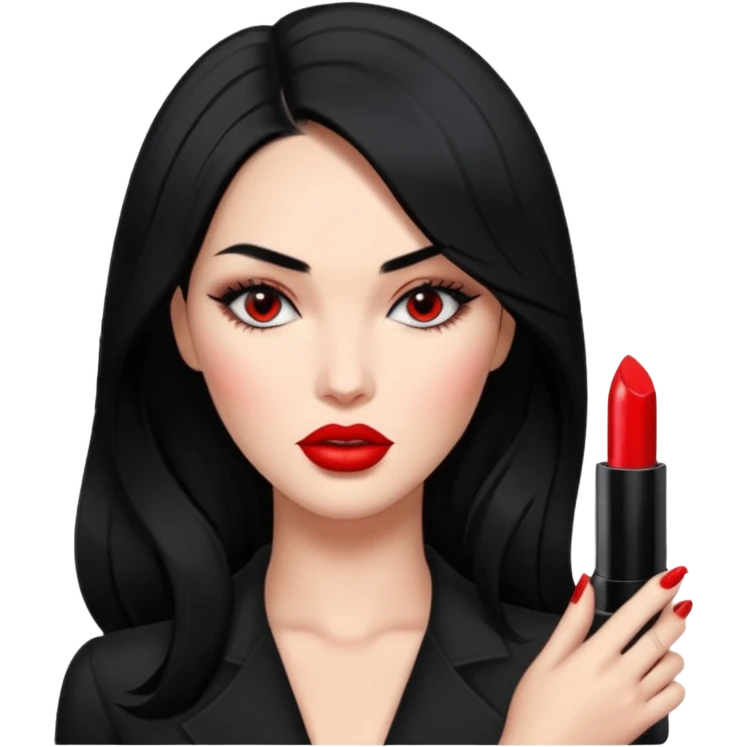 “Emoji girl, femme fatale, black hair. megan fox vibes emoji