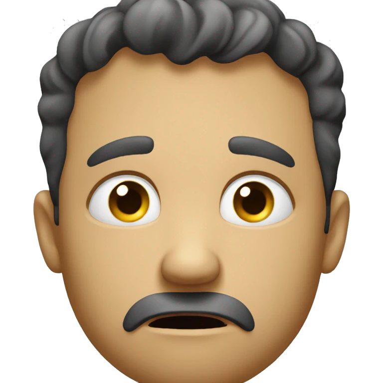 Worried but also sad and stressed emoji