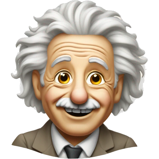 albert einstein vawes with hand and is happy emoji