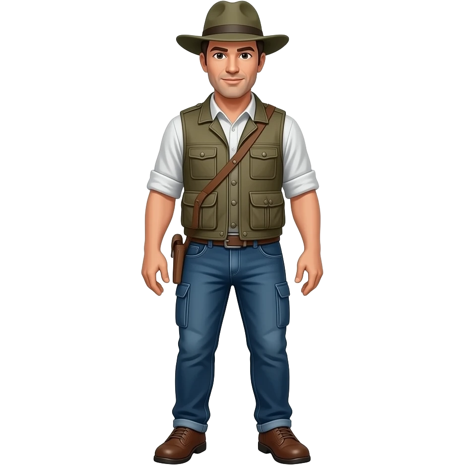 cazador de cuerpo entero, un chico adulto emoji