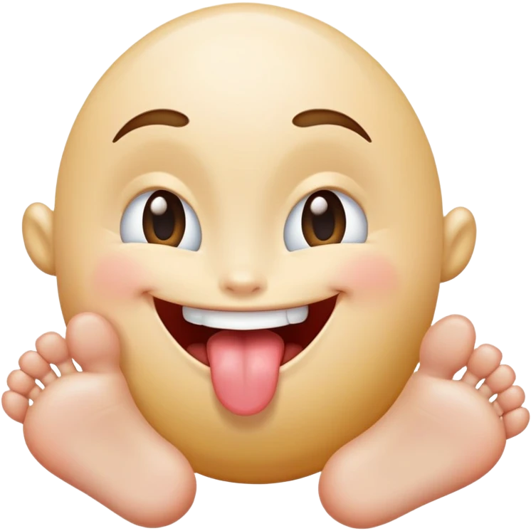 Smiling tongue out winky face feet sticking out emoji
