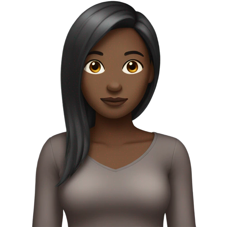 Black girl, brown skin, straight hair, talking about cinema. emoji