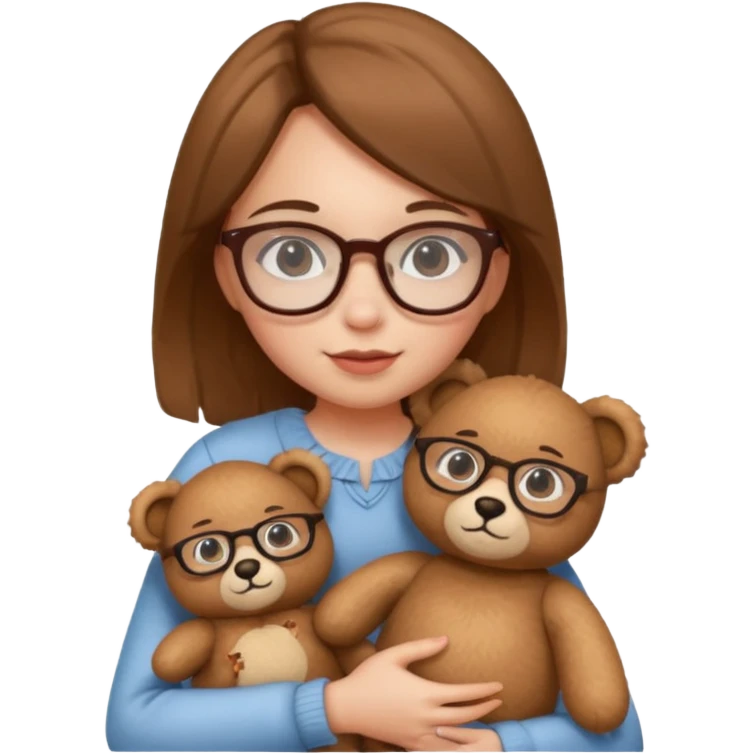 girl wearing glasses and teddy  emoji