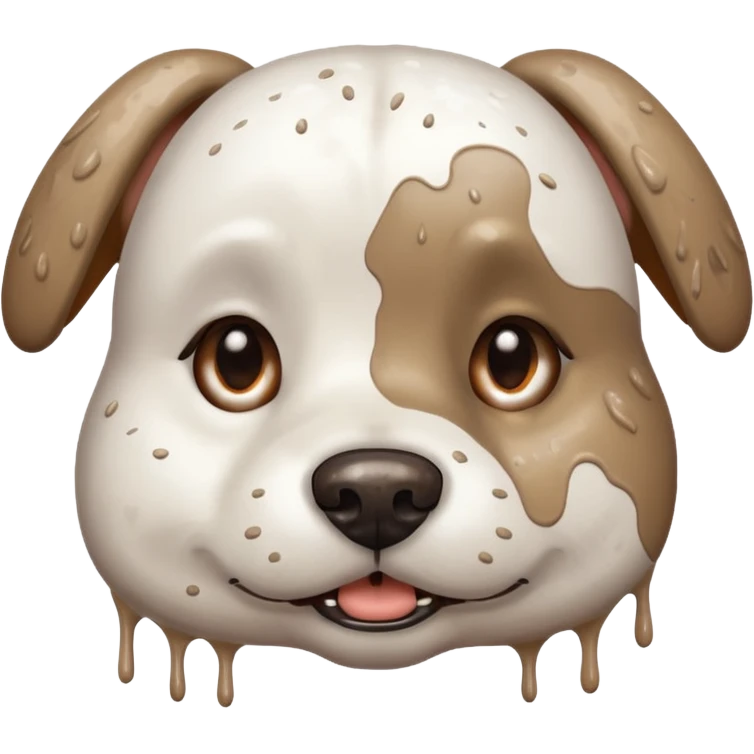 very muddy and dirty white dog face  emoji