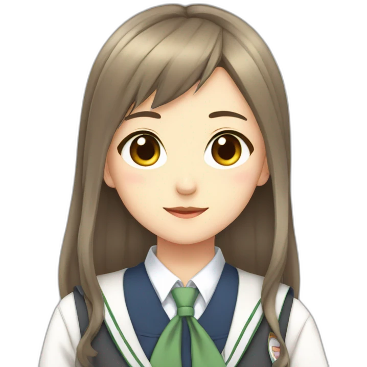 anime girl in school uniform emoji