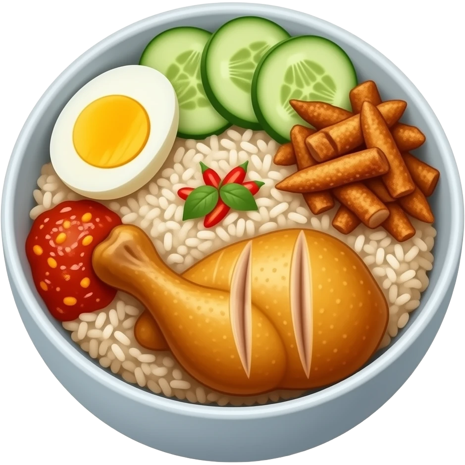 Nasi lemak ayam emoji