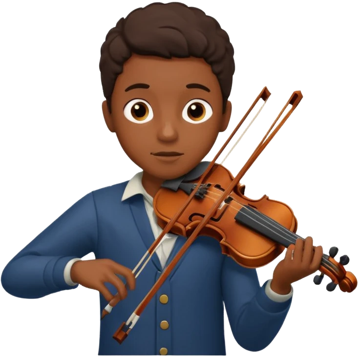 black boy playing violin emoji