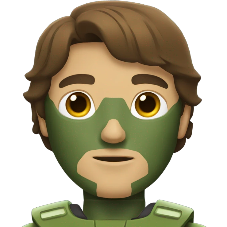 Man With brown hair as master chief  emoji