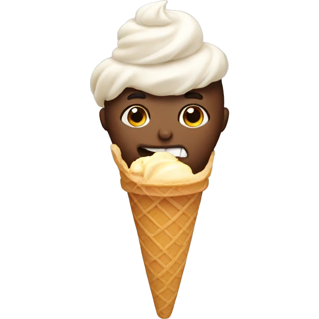 Face eating ice cream emoji