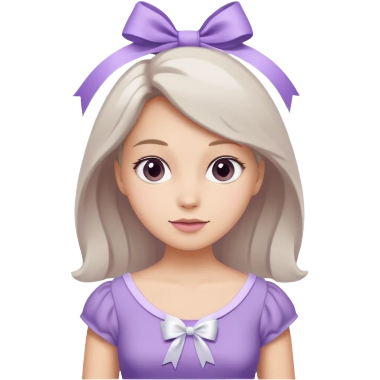soft purple dress white ribbon emoji