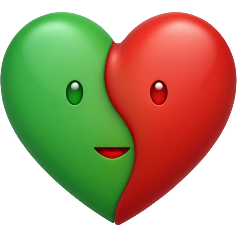 heart emoji that's half red, half green emoji
