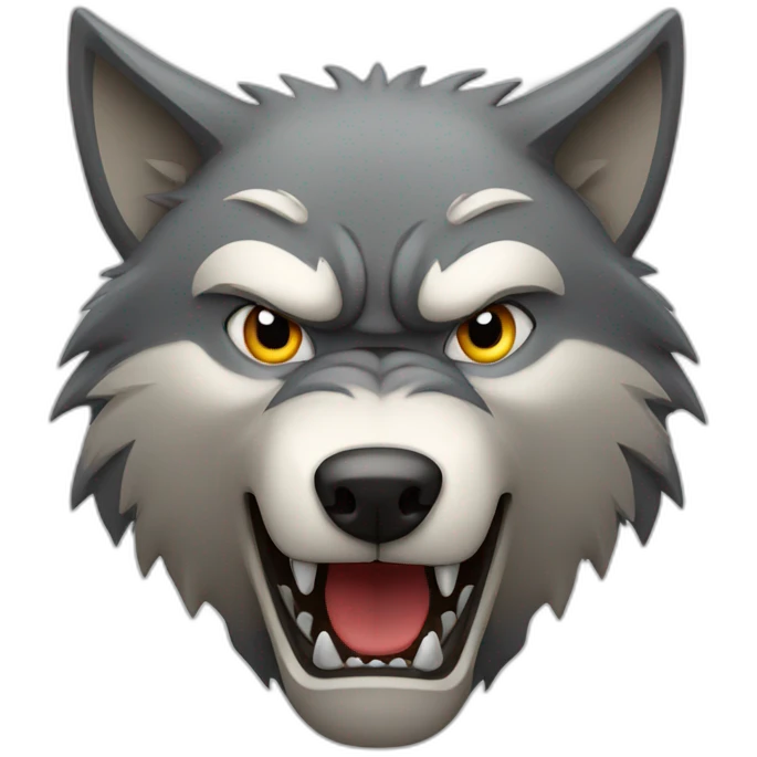 Angry wolf face emoji