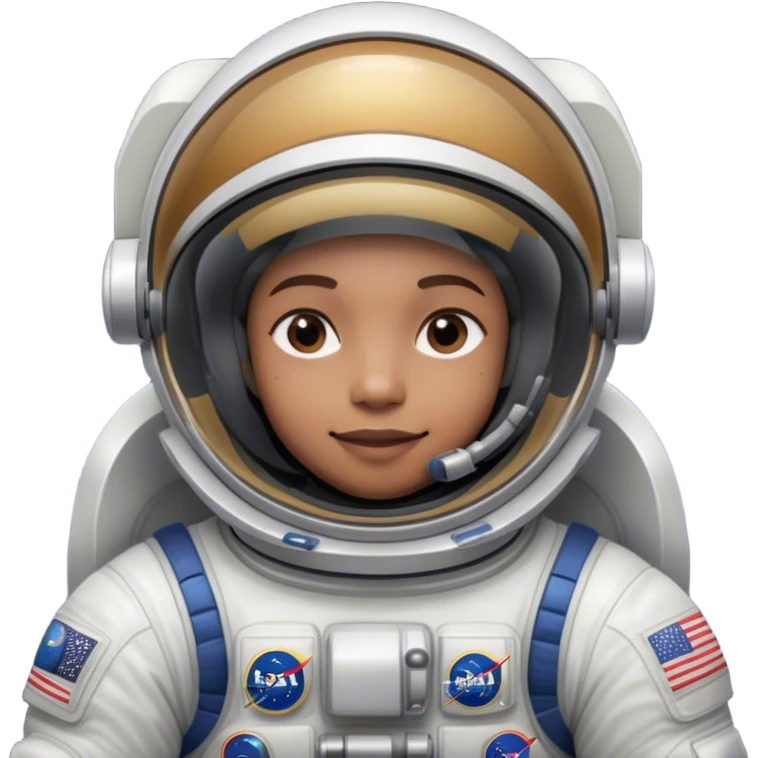 Cinematic Realistic mystery Astronaut visor down – A highly detailed depiction of an astronaut in a state-of-the-art space suit, floating weightlessly in the vast expanse of space. The reflective visor hides the face so we only see the reflection, while intricate suit details and soft lighting create an immersive sense of realism. emoji