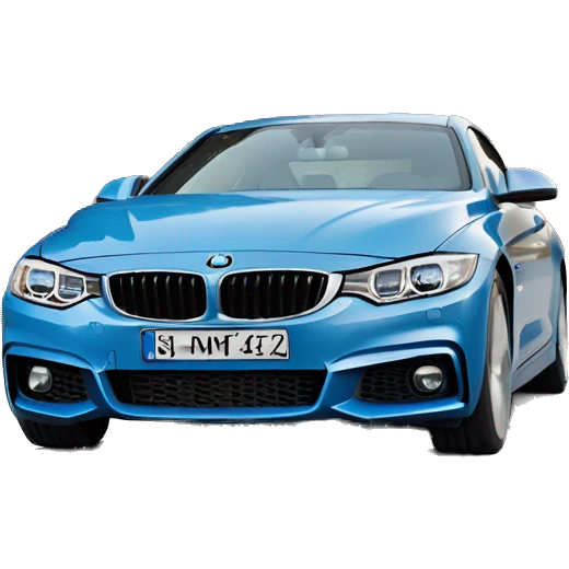 Blue bmw 4 series coupe no front license plate emoji