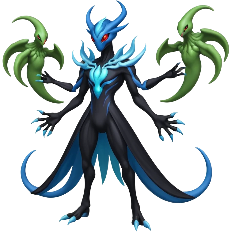 Darkrai-Venom-Cresselia-Zygarde-Electrike-Fakémon-fusion, full body emoji