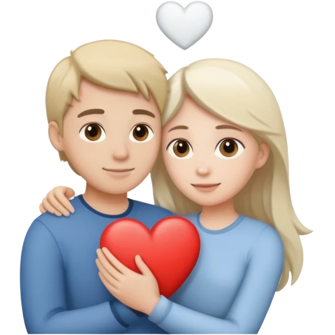 persone che si abbracciano 🫂 con cuore bianco 🤍  emoji