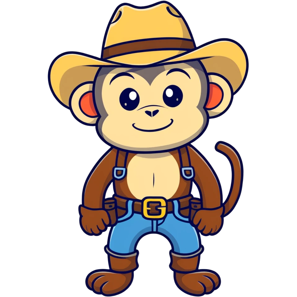Monkey wearing cowboy hat  emoji