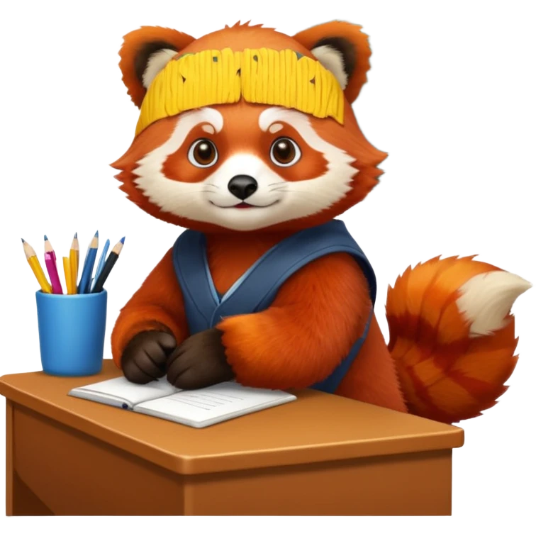 Red panda in class emoji