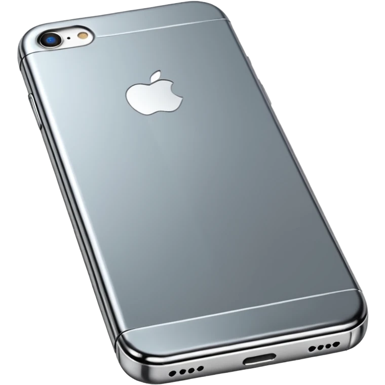 an elegant metallic chrome iphone emoji