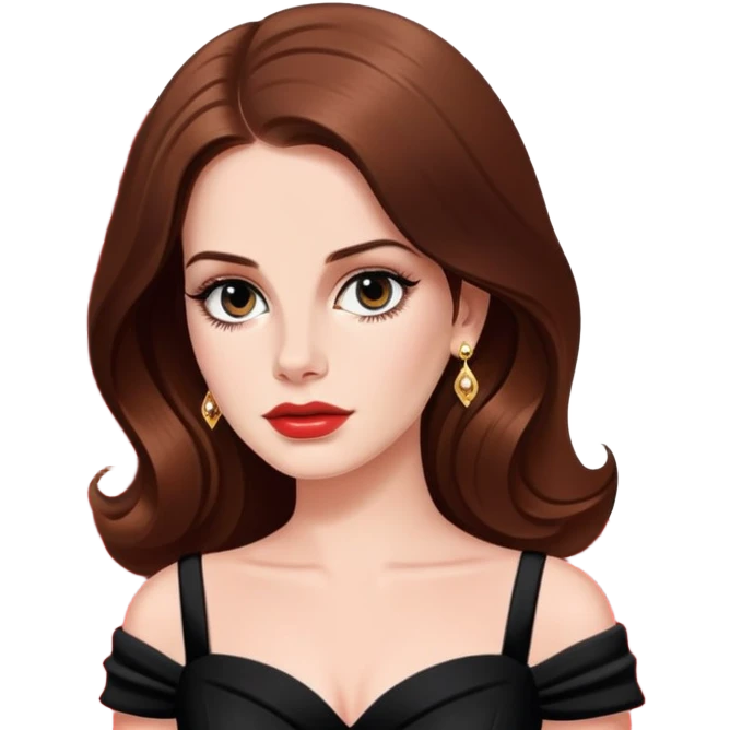 Lana Del Ray in black dress on red carpet  emoji