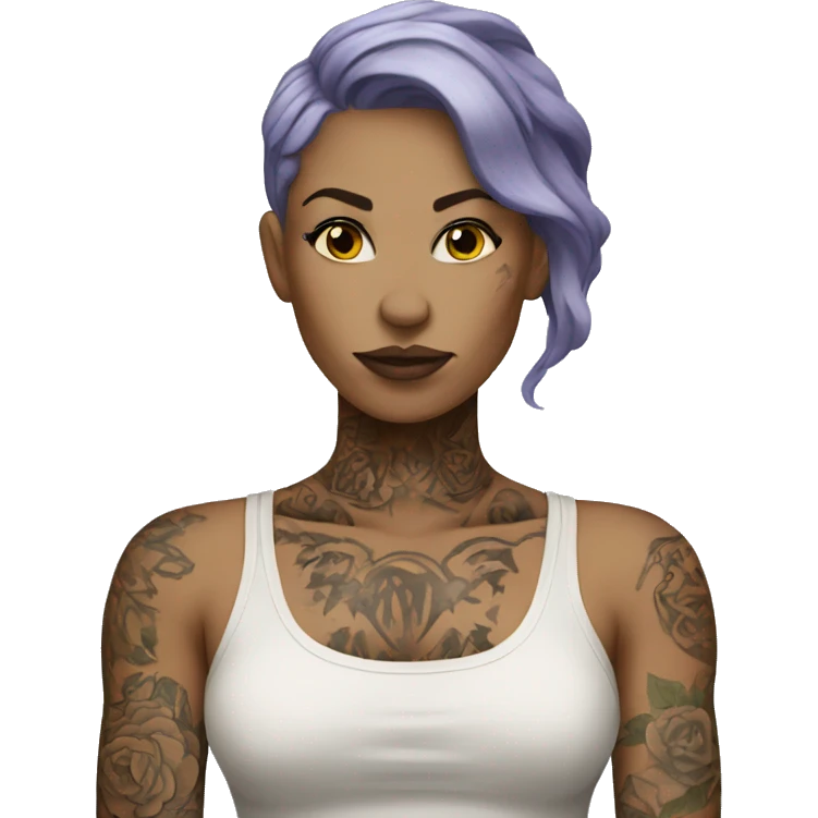 White woman with Tattoos emoji
