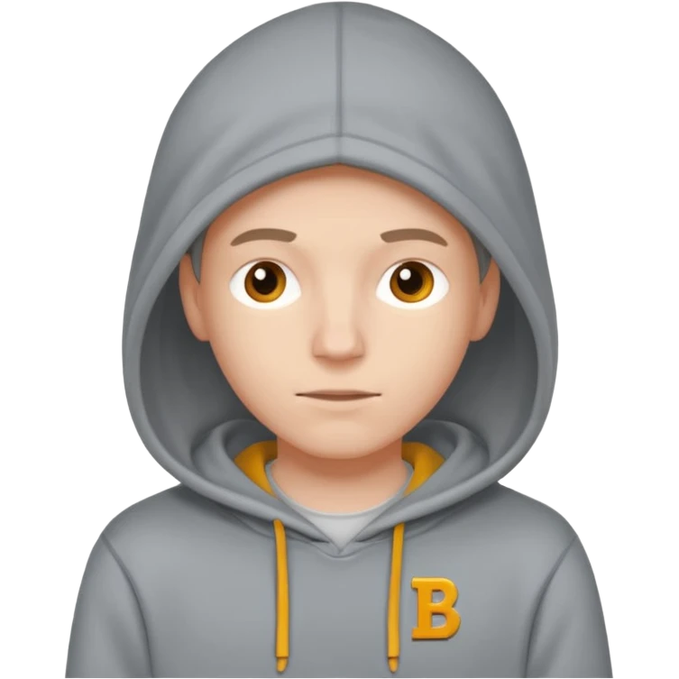 make an image of white person wearing hoodie with BST letters on it emoji