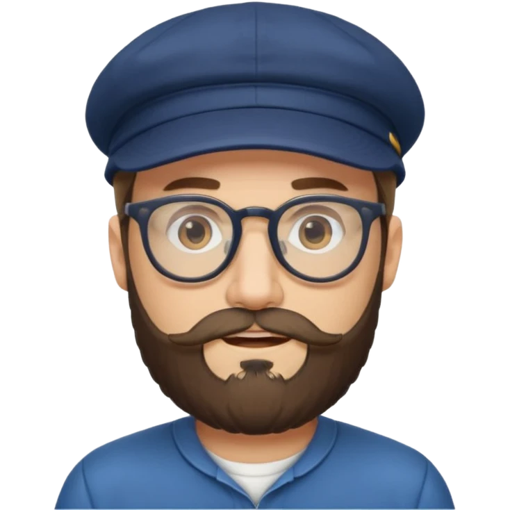 male full beard glasses and cap emoji