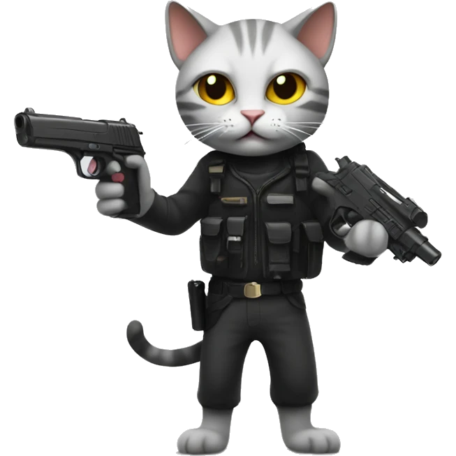 Cat with a gun emoji