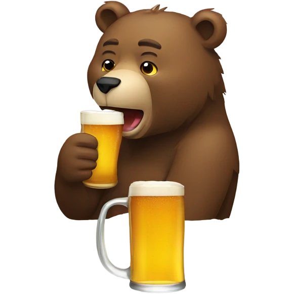 bear drinking a beer emoji