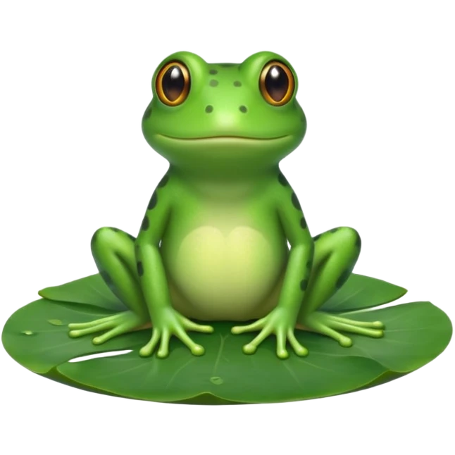 cute frog sitting on a lily pad emoji