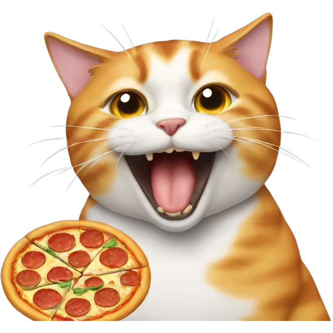 Cat eating pizza emoji