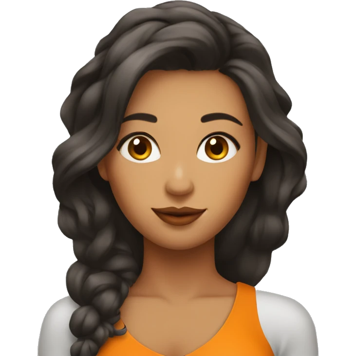 mujer con cabello naranja, labios grandes y mirada hermosa emoji
