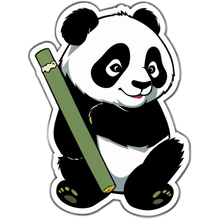 Panda with a joint emoji