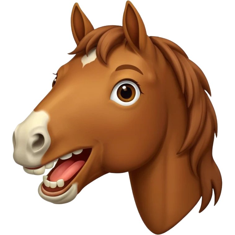 Horse smiling showing teeth emoji