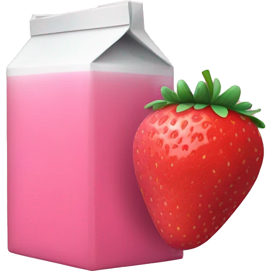 Pink juice box with a strawberry on it  emoji