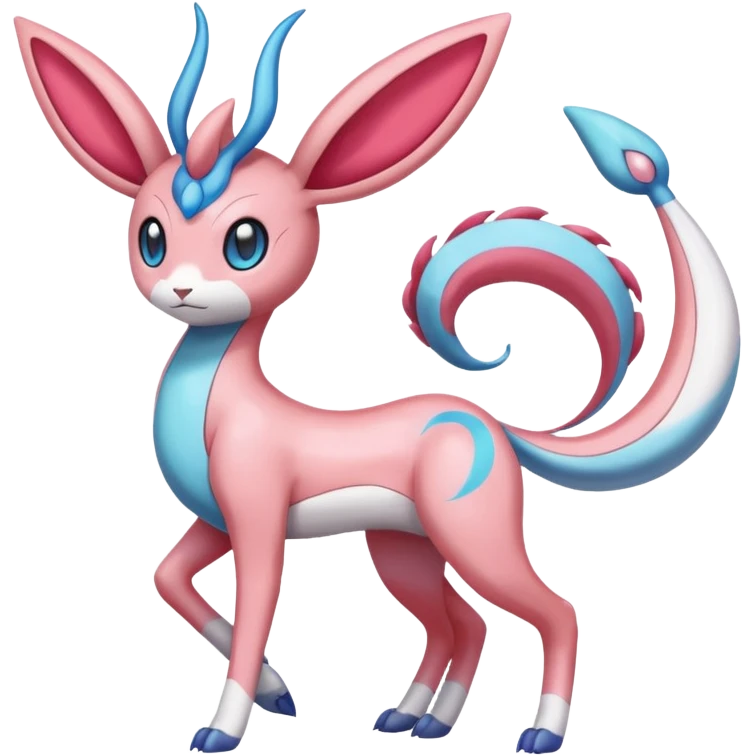 Sylveon-Meloetta-Cresselia-Milotic-Amaura-Pokémon-Fakémon-fusion, full body emoji