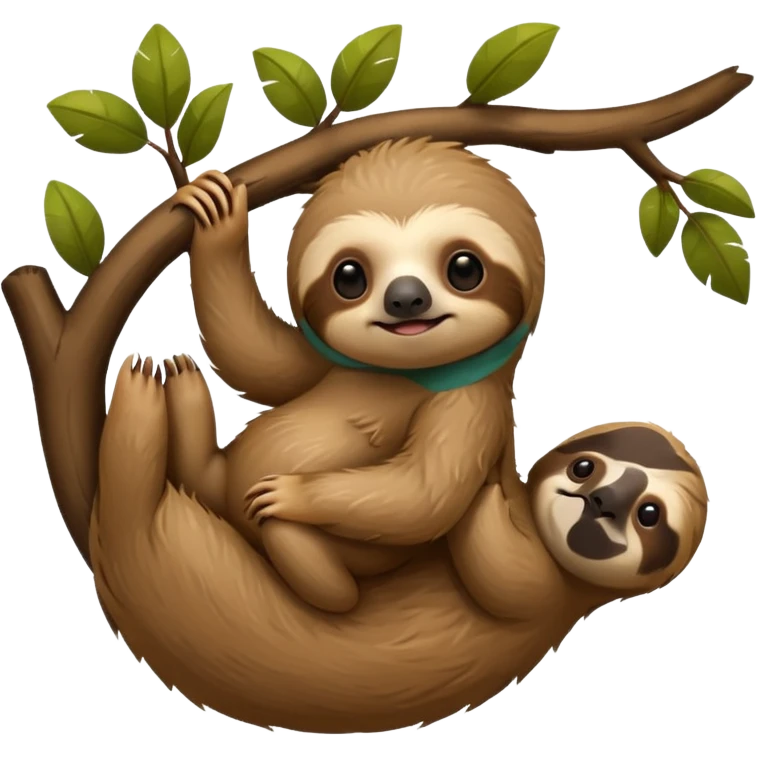 baby sloth on the tree emoji
