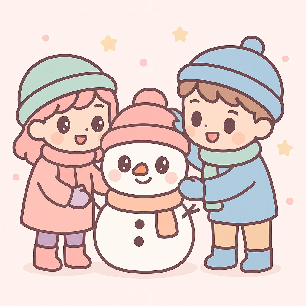 people making a snowman emoji