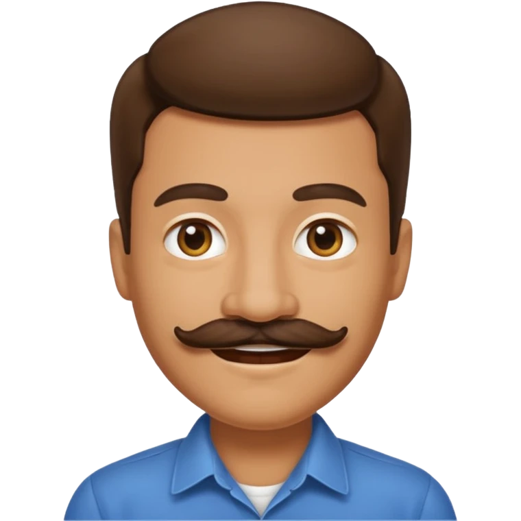 Mustache on a normal smile emoji