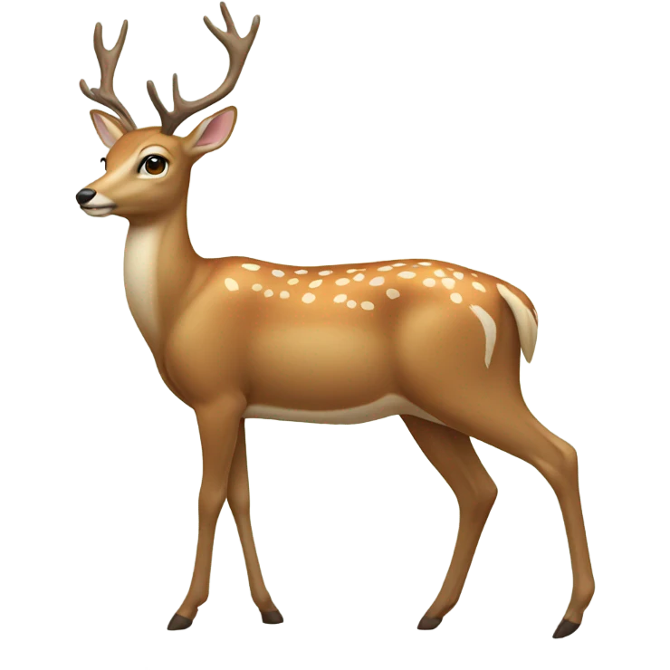 Realistic female deer: standing emoji