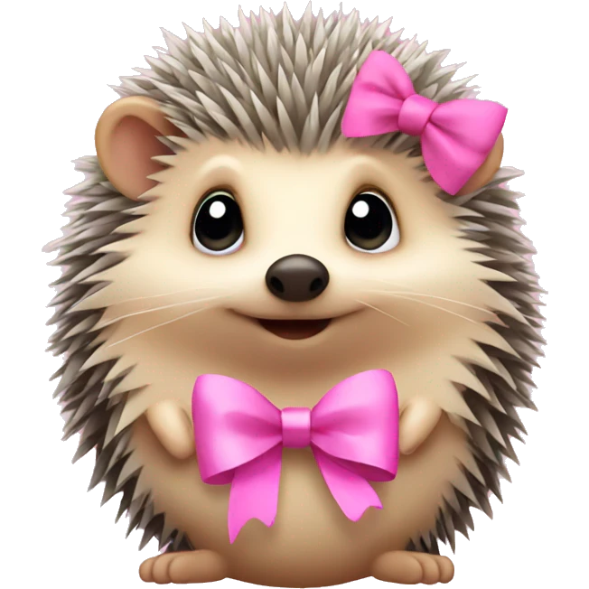 hedgehog with a pink bow emoji