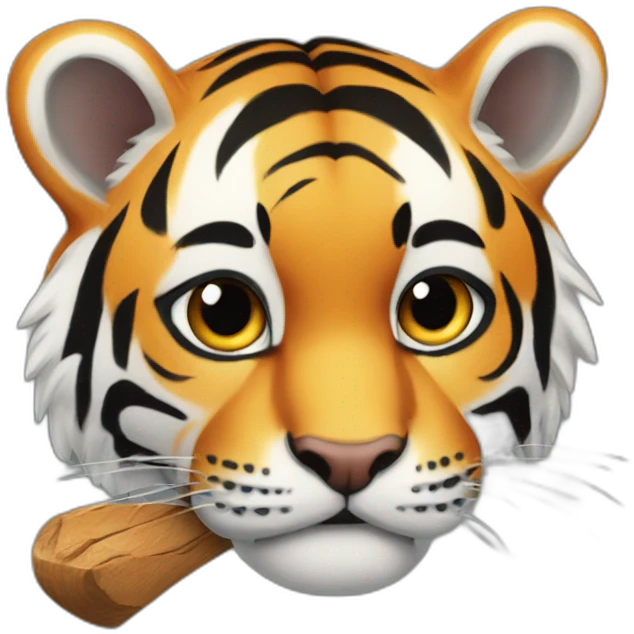A tiger with a steack emoji
