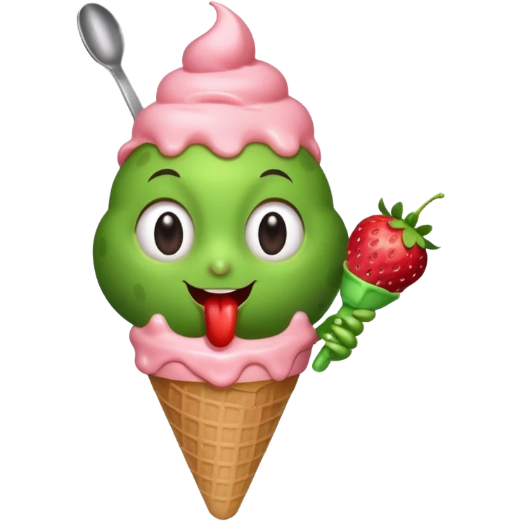 Bug eating ice cream emoji