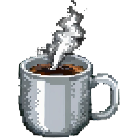 Coffee mug with steam emoji