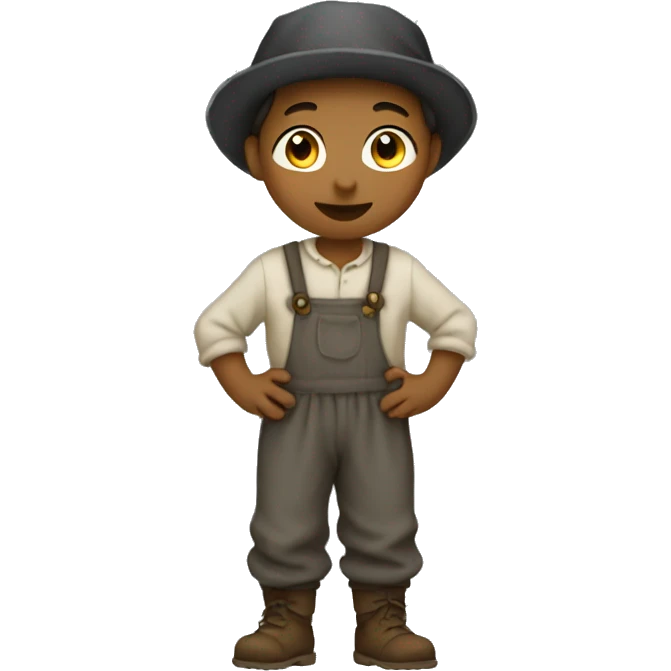 A peasant child in pants emoji