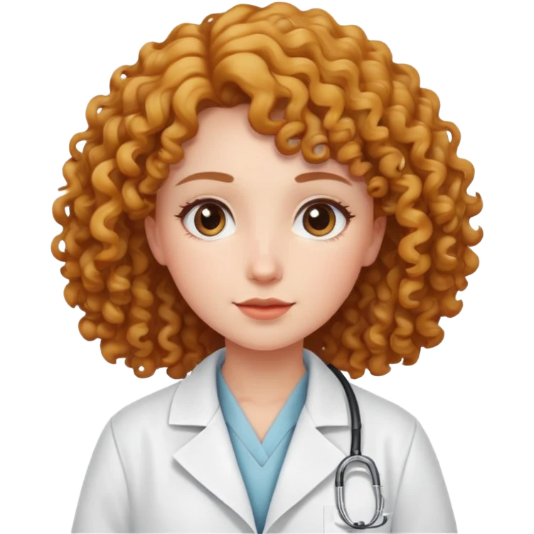 curly girl with lab coat  emoji