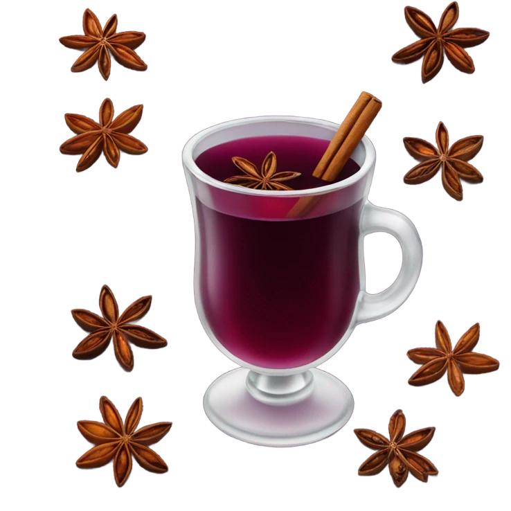 Mulled wine with star anise emoji